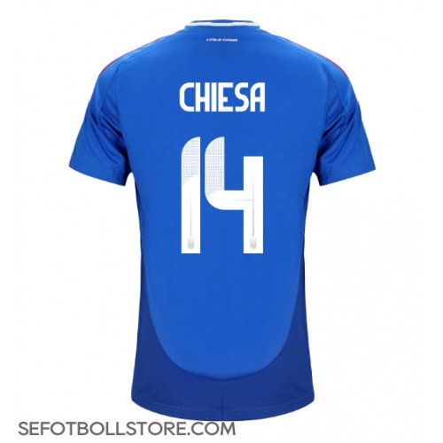 Italien Federico Chiesa #14 Replika Hemmatröja EM 2024 Kortärmad